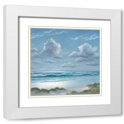 Shoreline II White Modern Wood Framed Art Print with Double Matting by Janisse, Georgia