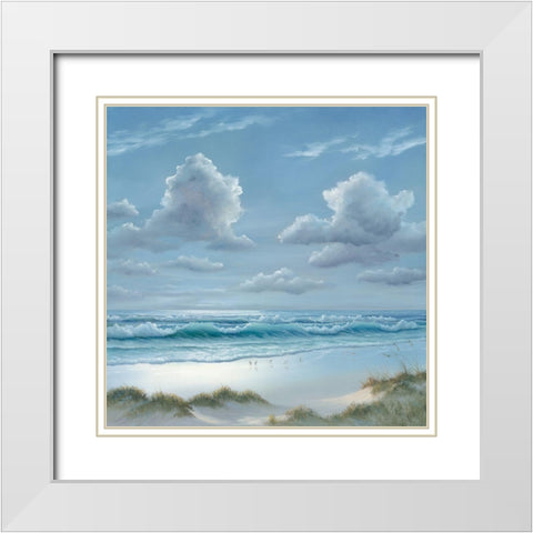 Shoreline II White Modern Wood Framed Art Print with Double Matting by Janisse, Georgia