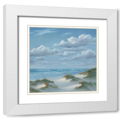 Shoreline III White Modern Wood Framed Art Print with Double Matting by Janisse, Georgia