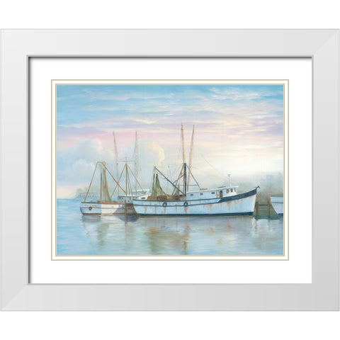 North Star at Rest White Modern Wood Framed Art Print with Double Matting by Janisse, Georgia