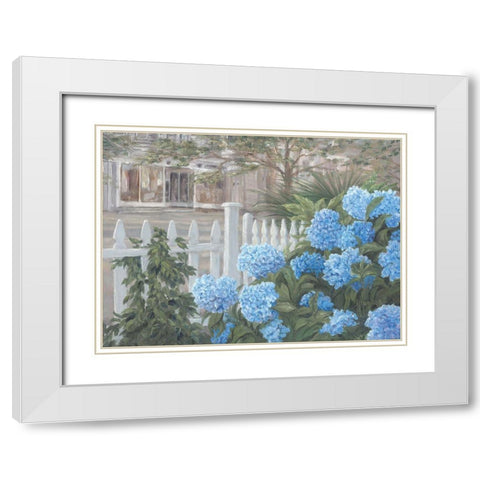 Hydrangeas White Modern Wood Framed Art Print with Double Matting by Janisse, Georgia