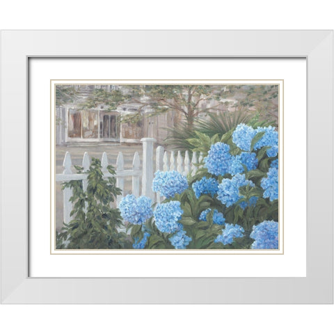 Hydrangeas White Modern Wood Framed Art Print with Double Matting by Janisse, Georgia