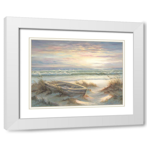 Old Rowboat White Modern Wood Framed Art Print with Double Matting by Janisse, Georgia