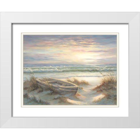 Old Rowboat White Modern Wood Framed Art Print with Double Matting by Janisse, Georgia