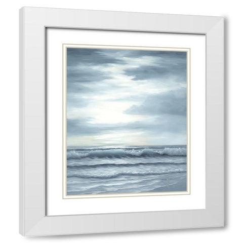 Seascape White Modern Wood Framed Art Print with Double Matting by Janisse, Georgia
