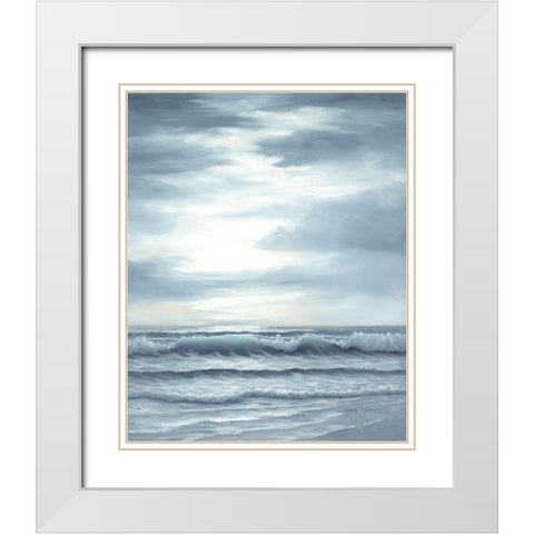 Seascape White Modern Wood Framed Art Print with Double Matting by Janisse, Georgia