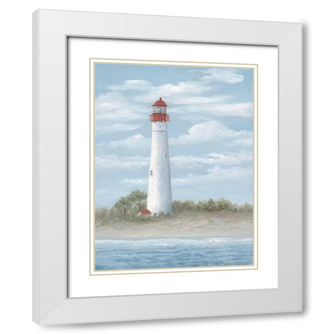 Cape May Light White Modern Wood Framed Art Print with Double Matting by Janisse, Georgia