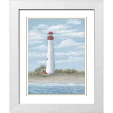 Cape May Light White Modern Wood Framed Art Print with Double Matting by Janisse, Georgia
