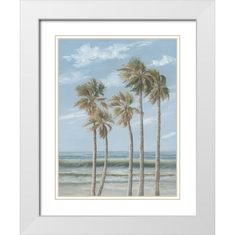 Wind in the Palms White Modern Wood Framed Art Print with Double Matting by Janisse, Georgia