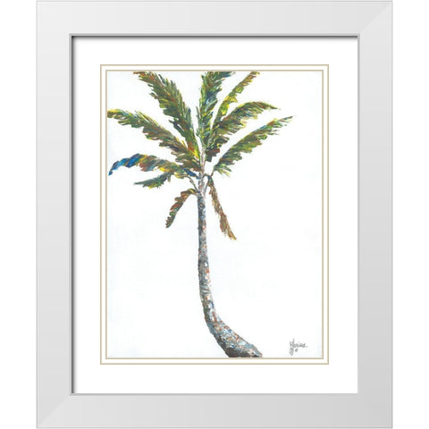 Palm I White Modern Wood Framed Art Print with Double Matting by Janisse, Georgia