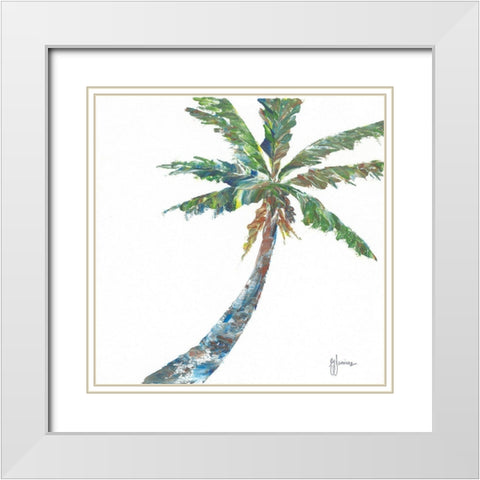 Palm II White Modern Wood Framed Art Print with Double Matting by Janisse, Georgia