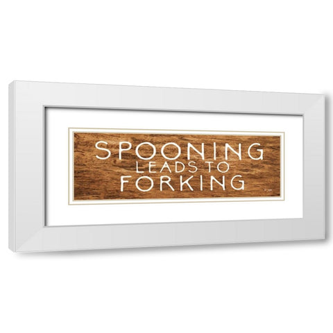 Spooning Leads to Forking White Modern Wood Framed Art Print with Double Matting by Jaxn Blvd.