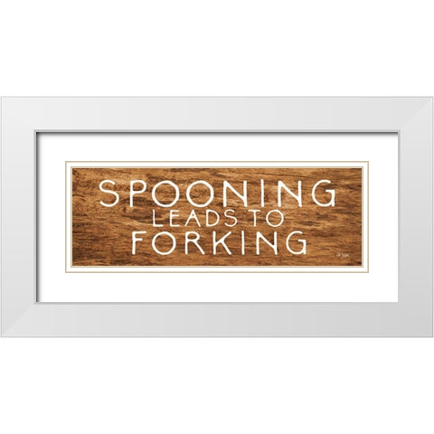 Spooning Leads to Forking White Modern Wood Framed Art Print with Double Matting by Jaxn Blvd.