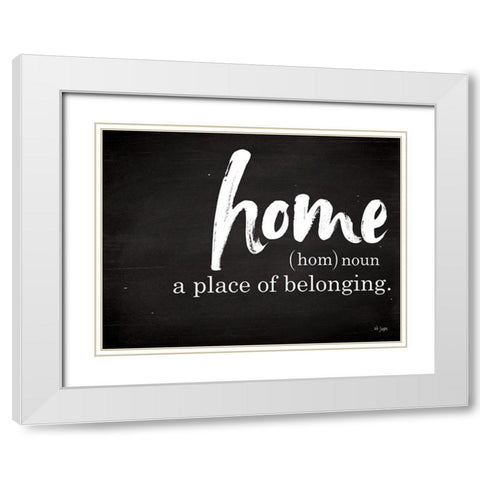 Home - A Place of Belonging White Modern Wood Framed Art Print with Double Matting by Jaxn Blvd.