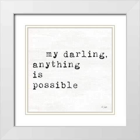 My Darling White Modern Wood Framed Art Print with Double Matting by Jaxn Blvd.