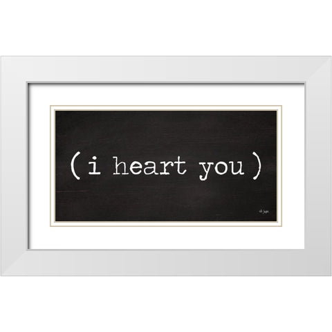 (i heart you) White Modern Wood Framed Art Print with Double Matting by Jaxn Blvd.