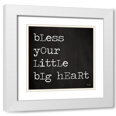 Bless Your Little Big Heart White Modern Wood Framed Art Print with Double Matting by Jaxn Blvd.