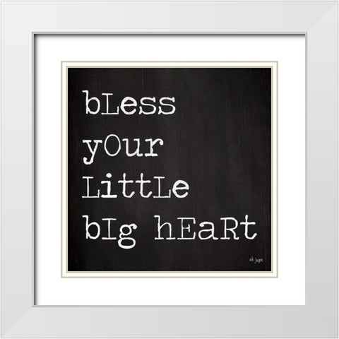 Bless Your Little Big Heart White Modern Wood Framed Art Print with Double Matting by Jaxn Blvd.