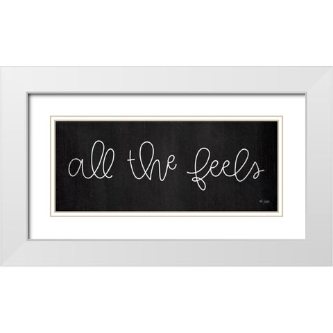 All the Feels White Modern Wood Framed Art Print with Double Matting by Jaxn Blvd.