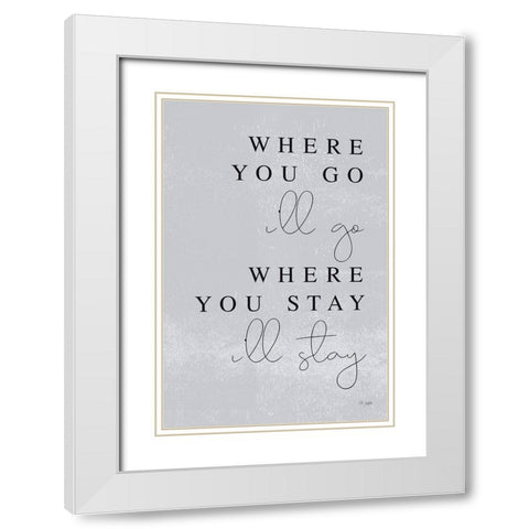Where You Go White Modern Wood Framed Art Print with Double Matting by Jaxn Blvd.