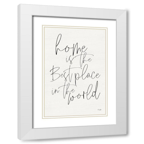 Home is the Best Place White Modern Wood Framed Art Print with Double Matting by Jaxn Blvd.