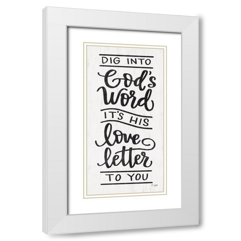Gods Word White Modern Wood Framed Art Print with Double Matting by Jaxn Blvd.