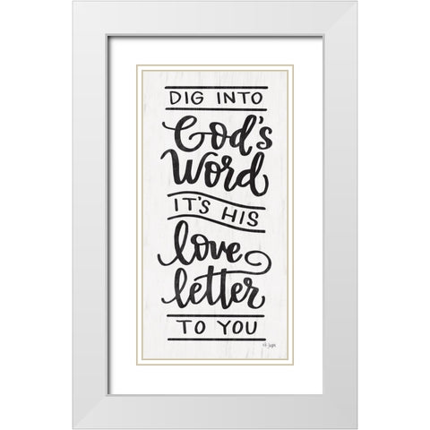 Gods Word White Modern Wood Framed Art Print with Double Matting by Jaxn Blvd.