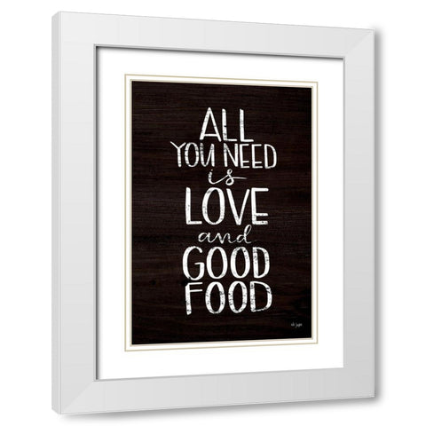 Good Food White Modern Wood Framed Art Print with Double Matting by Jaxn Blvd.