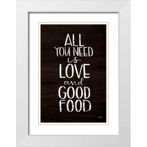 Good Food White Modern Wood Framed Art Print with Double Matting by Jaxn Blvd.