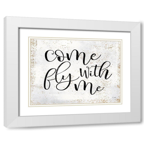 Come Fly with Me White Modern Wood Framed Art Print with Double Matting by Jaxn Blvd.