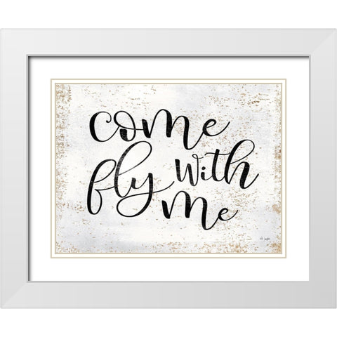 Come Fly with Me White Modern Wood Framed Art Print with Double Matting by Jaxn Blvd.