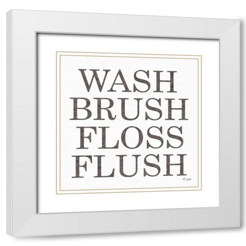 Wash Brush Floss Flush  White Modern Wood Framed Art Print with Double Matting by Jaxn Blvd.