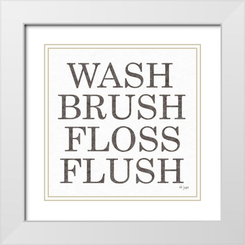 Wash Brush Floss Flush  White Modern Wood Framed Art Print with Double Matting by Jaxn Blvd.
