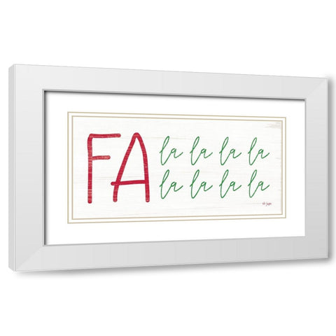 Fa La La La La White Modern Wood Framed Art Print with Double Matting by Jaxn Blvd.