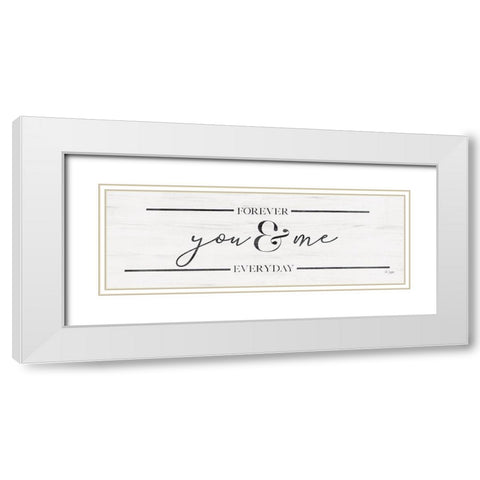 You and Me White Modern Wood Framed Art Print with Double Matting by Jaxn Blvd.