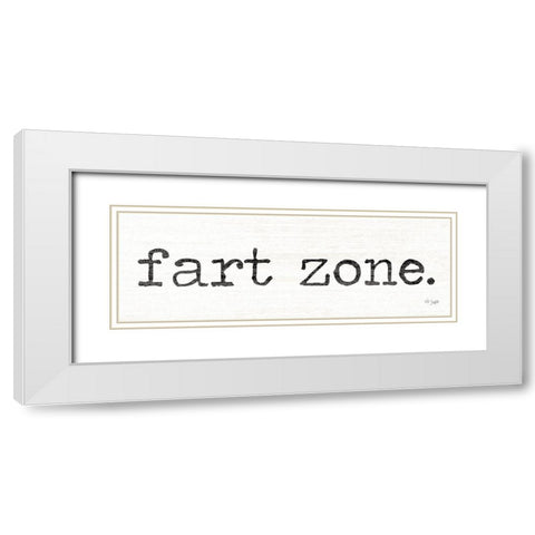 Fart Zone White Modern Wood Framed Art Print with Double Matting by Jaxn Blvd.