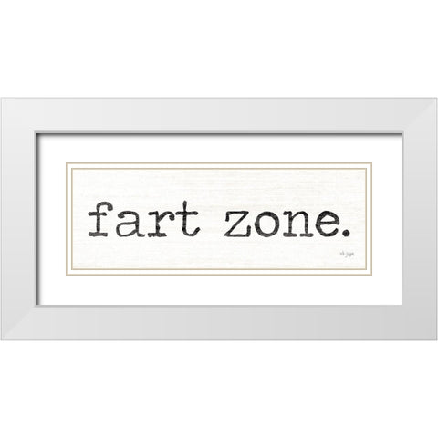 Fart Zone White Modern Wood Framed Art Print with Double Matting by Jaxn Blvd.