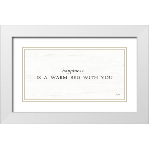 Warm Bed with You White Modern Wood Framed Art Print with Double Matting by Jaxn Blvd.