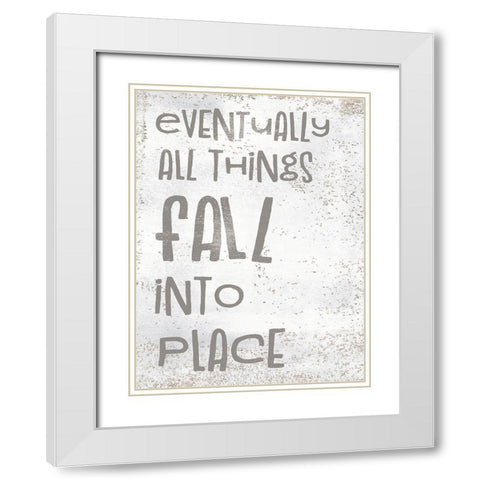 Fall Into Place White Modern Wood Framed Art Print with Double Matting by Jaxn Blvd.