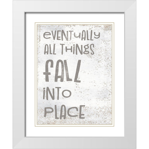 Fall Into Place White Modern Wood Framed Art Print with Double Matting by Jaxn Blvd.