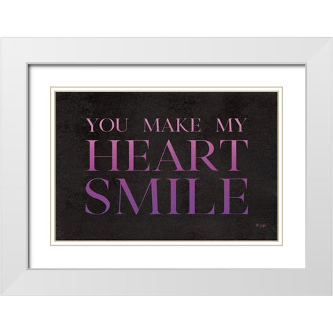 You Make My Heart Smile White Modern Wood Framed Art Print with Double Matting by Jaxn Blvd.