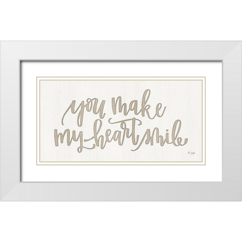 You Make My Heart Smile White Modern Wood Framed Art Print with Double Matting by Jaxn Blvd.
