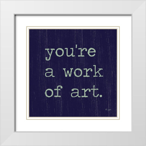 Work of Art White Modern Wood Framed Art Print with Double Matting by Jaxn Blvd.