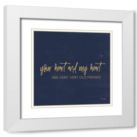 Your Heart and My Heart White Modern Wood Framed Art Print with Double Matting by Jaxn Blvd.