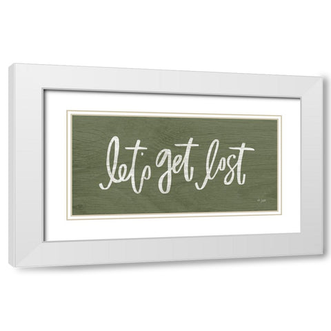 Lets Get Lost White Modern Wood Framed Art Print with Double Matting by Jaxn Blvd.