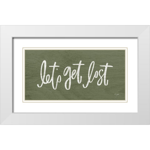 Lets Get Lost White Modern Wood Framed Art Print with Double Matting by Jaxn Blvd.