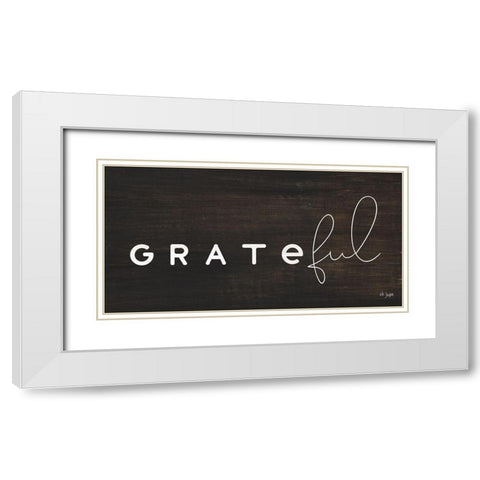 Grateful White Modern Wood Framed Art Print with Double Matting by Jaxn Blvd.