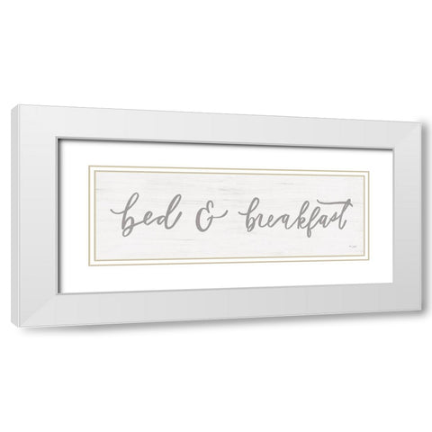 Bed and Breakfast   White Modern Wood Framed Art Print with Double Matting by Jaxn Blvd.