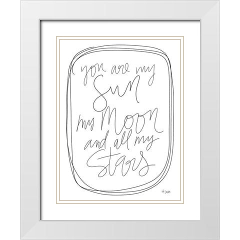 You are My Sun     White Modern Wood Framed Art Print with Double Matting by Jaxn Blvd.