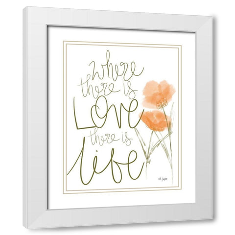 Where There is Love White Modern Wood Framed Art Print with Double Matting by Jaxn Blvd.